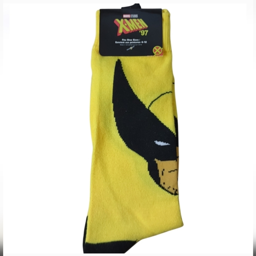 Marvel Wolverine Yellow Novelty Crew Socks  Bundle And Save